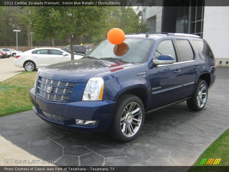 Xenon Blue Metallic / Ebony/Ebony 2012 Cadillac Escalade Premium