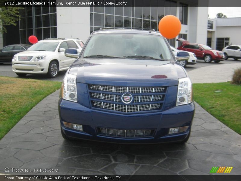 Xenon Blue Metallic / Ebony/Ebony 2012 Cadillac Escalade Premium