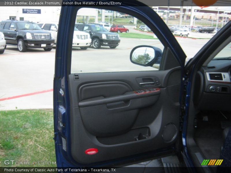 Xenon Blue Metallic / Ebony/Ebony 2012 Cadillac Escalade Premium