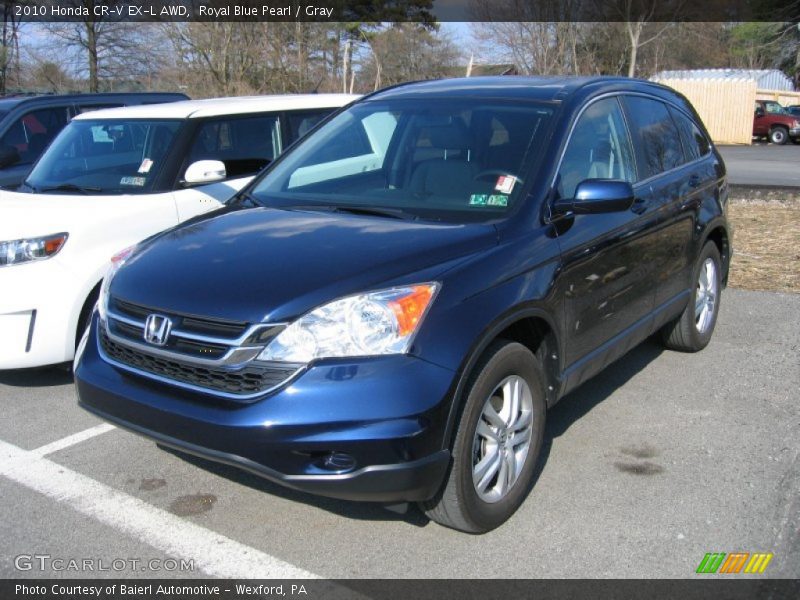 Royal Blue Pearl / Gray 2010 Honda CR-V EX-L AWD