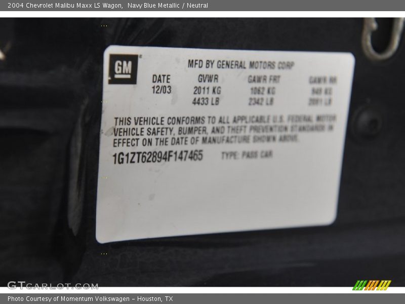 Navy Blue Metallic / Neutral 2004 Chevrolet Malibu Maxx LS Wagon
