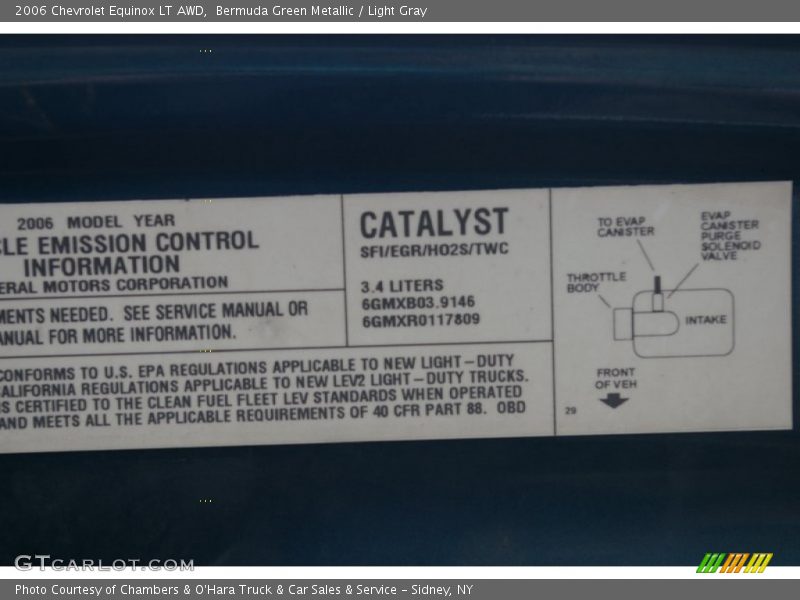 Bermuda Green Metallic / Light Gray 2006 Chevrolet Equinox LT AWD