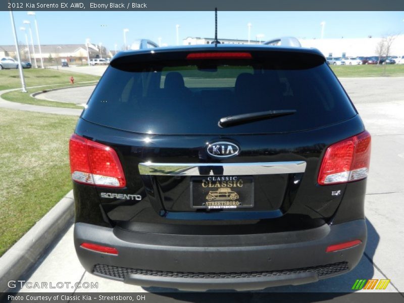 Ebony Black / Black 2012 Kia Sorento EX AWD