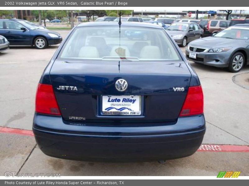 Galactic Blue Pearl / Beige 2002 Volkswagen Jetta GLX  VR6 Sedan