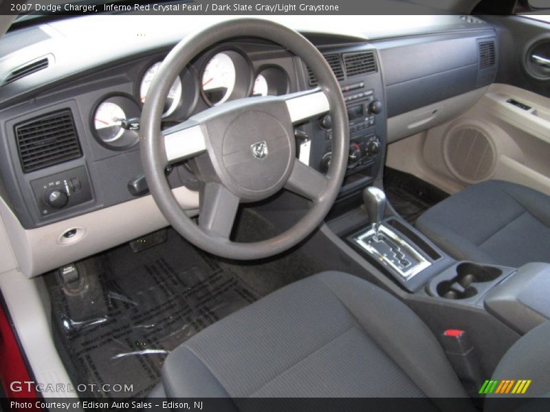 Inferno Red Crystal Pearl / Dark Slate Gray/Light Graystone 2007 Dodge Charger