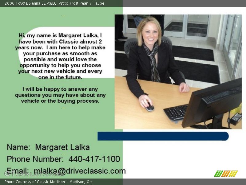 Arctic Frost Pearl / Taupe 2006 Toyota Sienna LE AWD