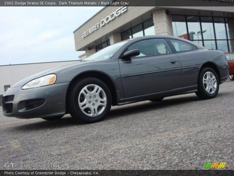 Dark Titanium Metallic / Black/Light Gray 2002 Dodge Stratus SE Coupe