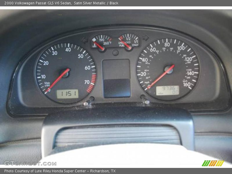 Satin Silver Metallic / Black 2000 Volkswagen Passat GLS V6 Sedan