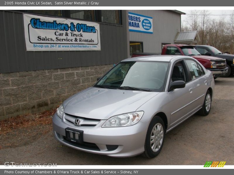 Satin Silver Metallic / Gray 2005 Honda Civic LX Sedan