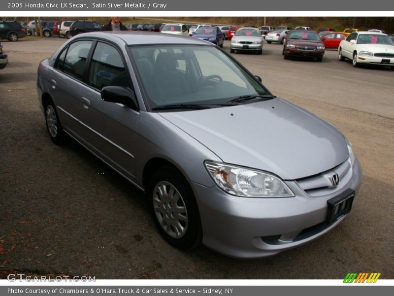 Satin Silver Metallic / Gray 2005 Honda Civic LX Sedan