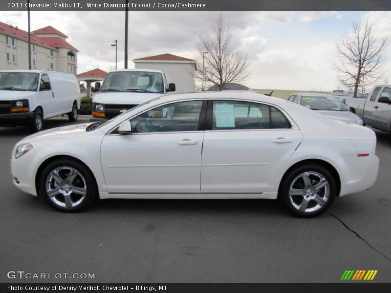 White Diamond Tricoat / Cocoa/Cashmere 2011 Chevrolet Malibu LT