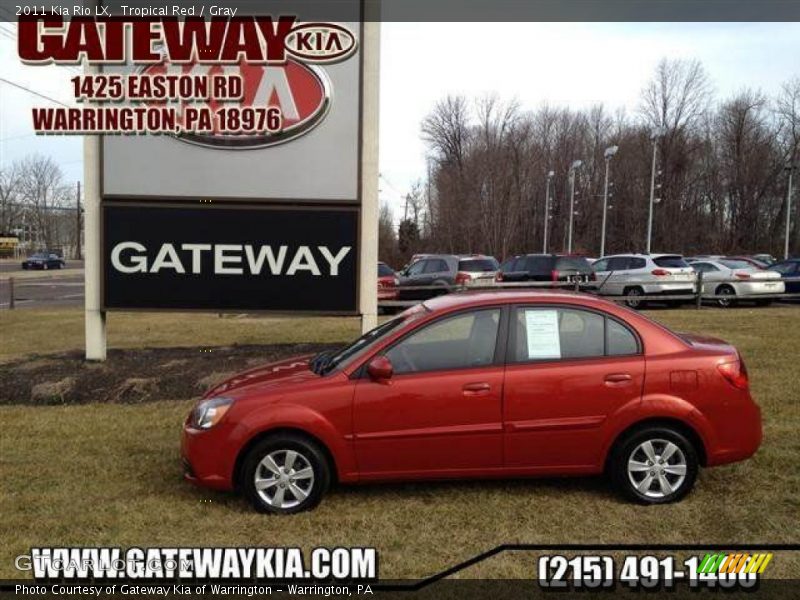 Tropical Red / Gray 2011 Kia Rio LX