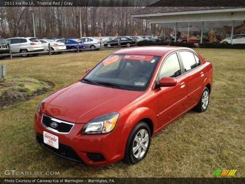 Tropical Red / Gray 2011 Kia Rio LX