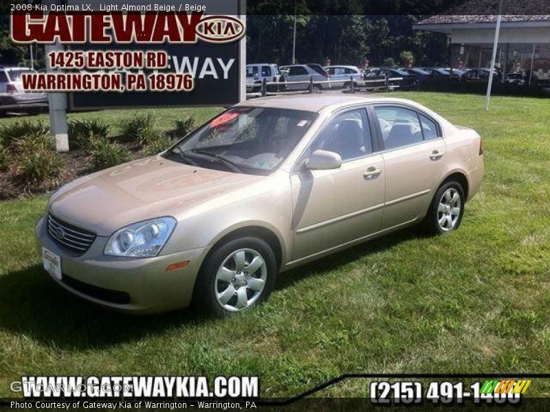 Light Almond Beige / Beige 2008 Kia Optima LX