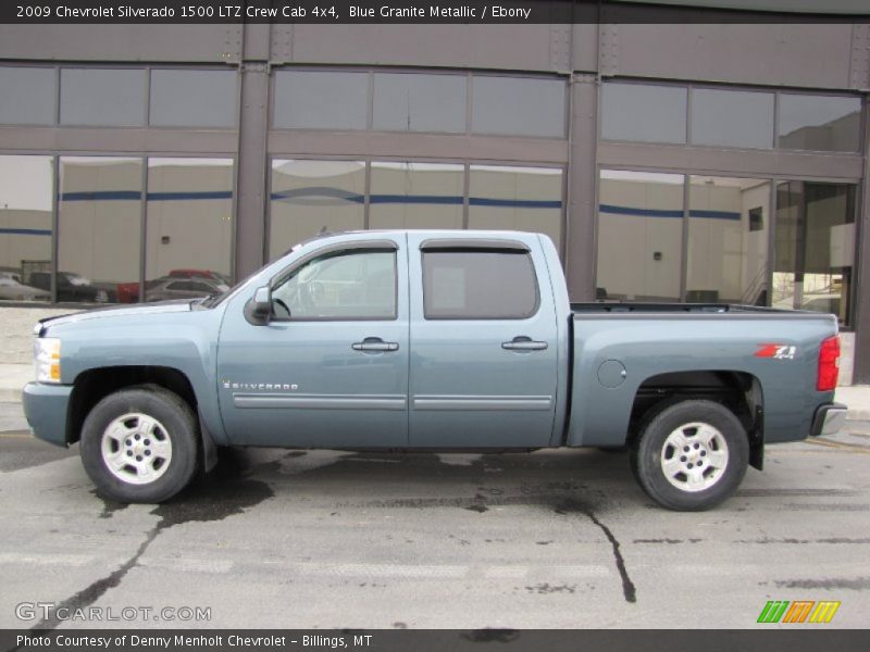 Blue Granite Metallic / Ebony 2009 Chevrolet Silverado 1500 LTZ Crew Cab 4x4