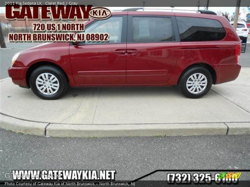 Claret Red / Gray 2011 Kia Sedona LX