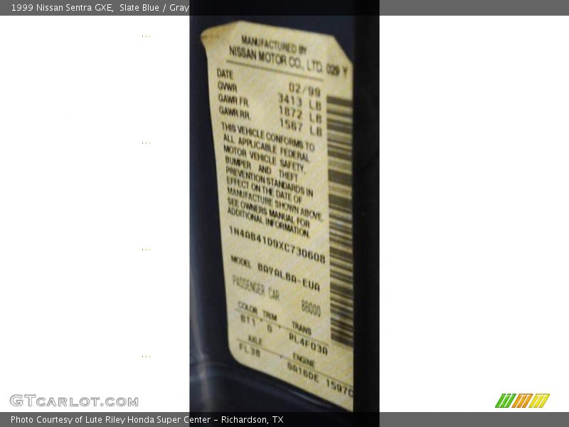 Slate Blue / Gray 1999 Nissan Sentra GXE