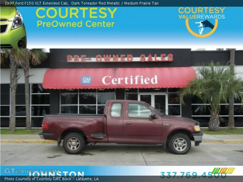 Dark Toreador Red Metallic / Medium Prairie Tan 1997 Ford F150 XLT Extended Cab