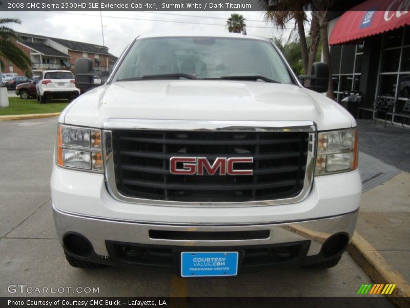 Summit White / Dark Titanium 2008 GMC Sierra 2500HD SLE Extended Cab 4x4