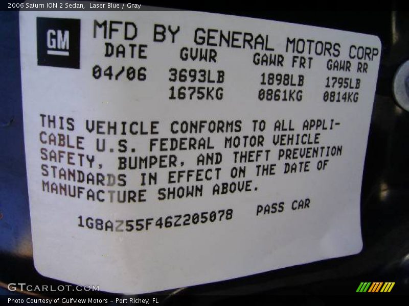 Laser Blue / Gray 2006 Saturn ION 2 Sedan