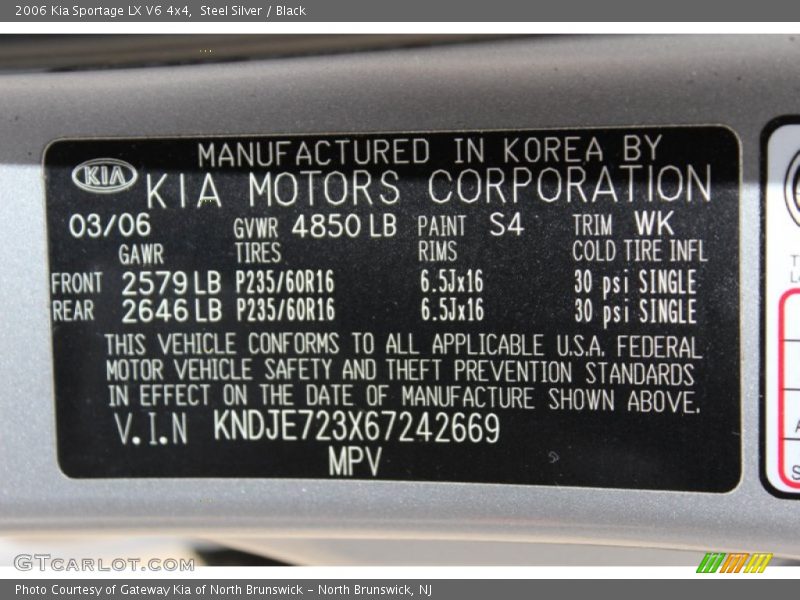 Steel Silver / Black 2006 Kia Sportage LX V6 4x4