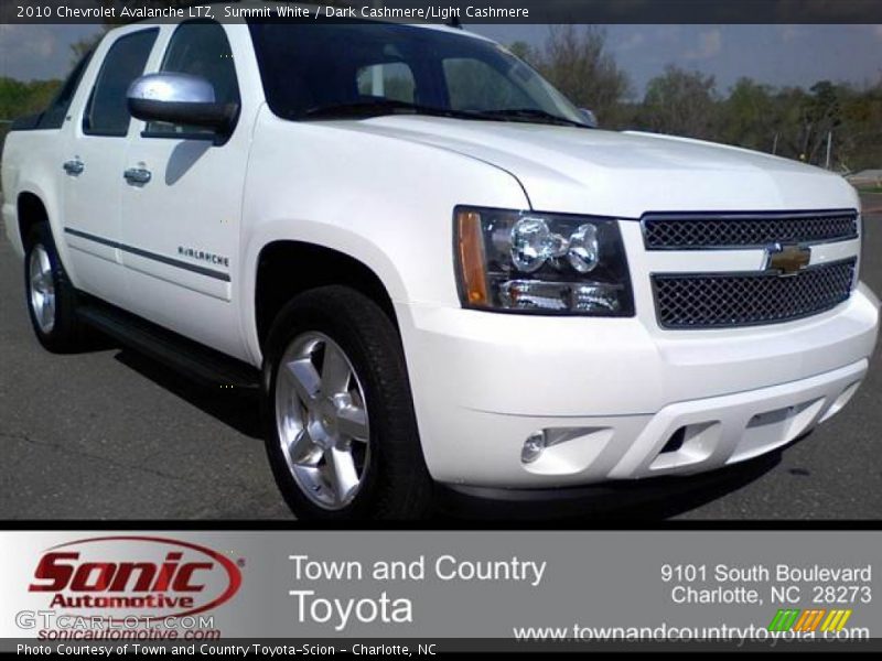 Summit White / Dark Cashmere/Light Cashmere 2010 Chevrolet Avalanche LTZ