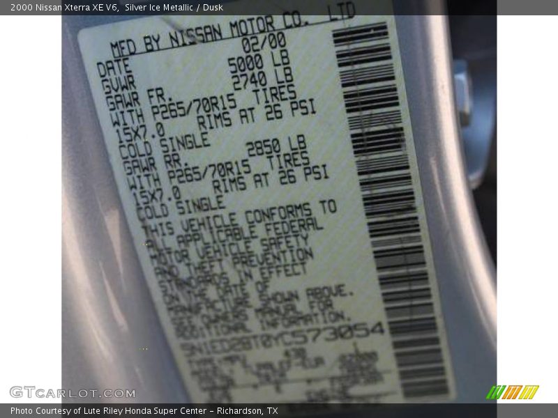 Silver Ice Metallic / Dusk 2000 Nissan Xterra XE V6