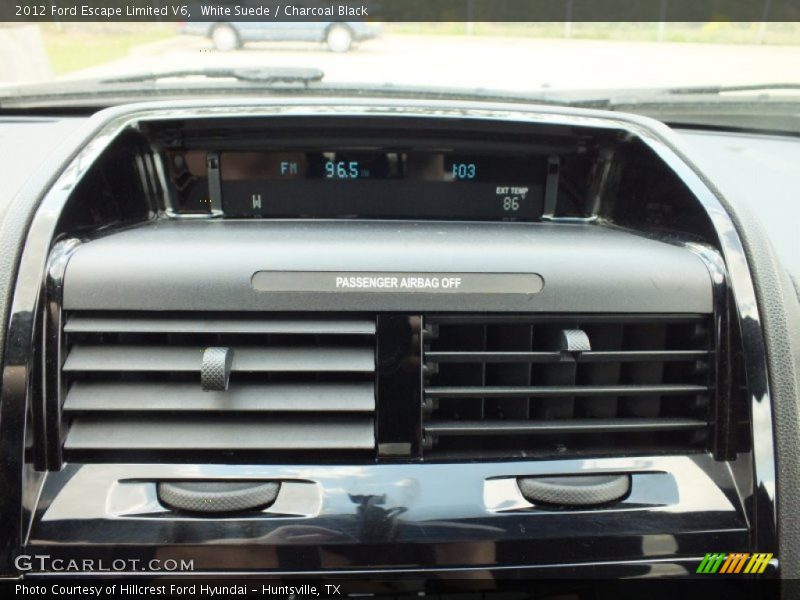 White Suede / Charcoal Black 2012 Ford Escape Limited V6