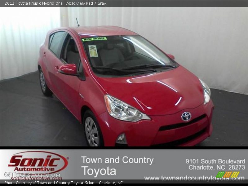 Absolutely Red / Gray 2012 Toyota Prius c Hybrid One