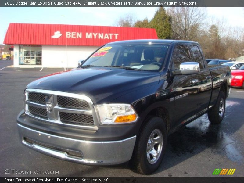 Brilliant Black Crystal Pearl / Dark Slate Gray/Medium Graystone 2011 Dodge Ram 1500 ST Quad Cab 4x4