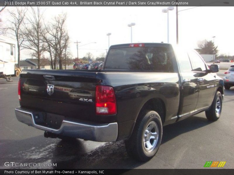 Brilliant Black Crystal Pearl / Dark Slate Gray/Medium Graystone 2011 Dodge Ram 1500 ST Quad Cab 4x4