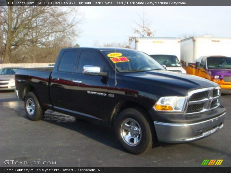 Brilliant Black Crystal Pearl / Dark Slate Gray/Medium Graystone 2011 Dodge Ram 1500 ST Quad Cab 4x4