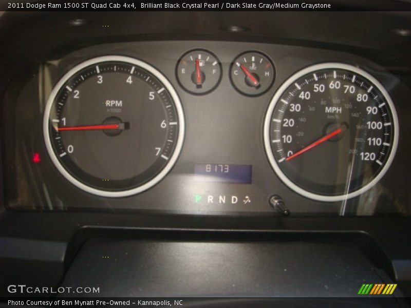 Brilliant Black Crystal Pearl / Dark Slate Gray/Medium Graystone 2011 Dodge Ram 1500 ST Quad Cab 4x4