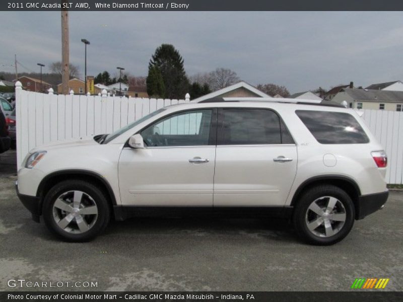 White Diamond Tintcoat / Ebony 2011 GMC Acadia SLT AWD