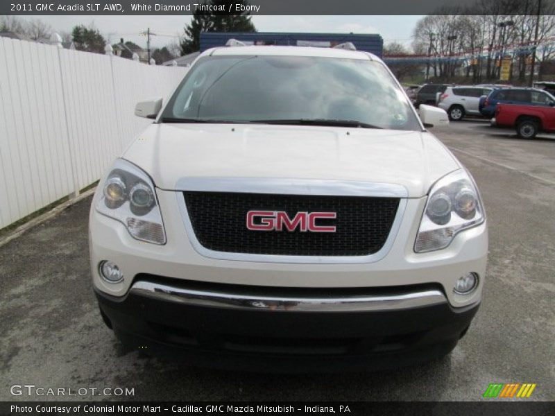 White Diamond Tintcoat / Ebony 2011 GMC Acadia SLT AWD