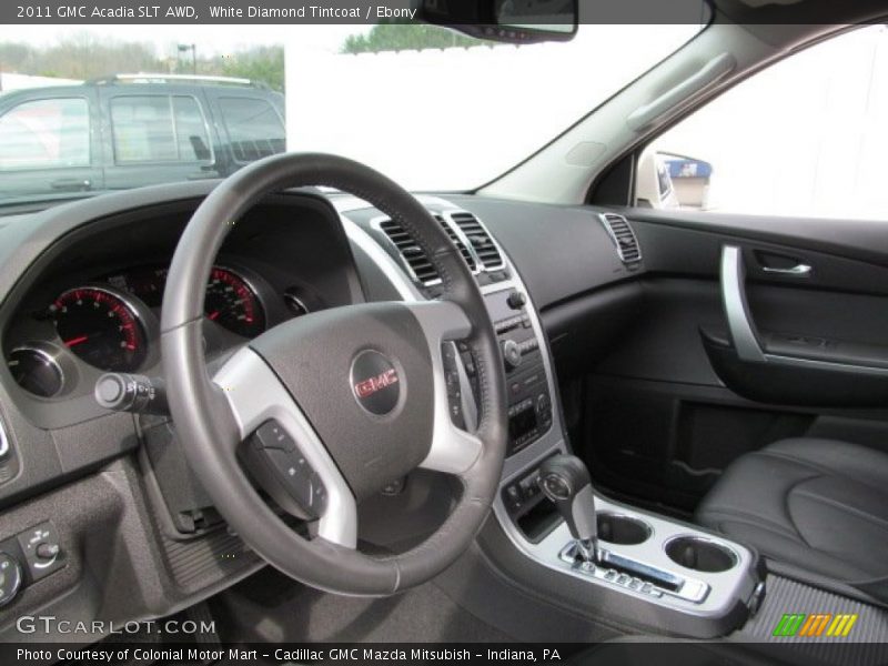 White Diamond Tintcoat / Ebony 2011 GMC Acadia SLT AWD