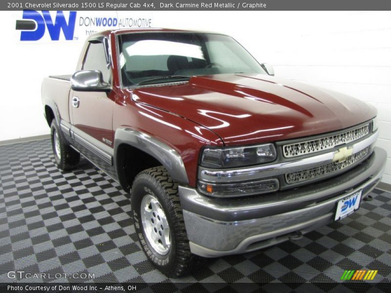 Dark Carmine Red Metallic / Graphite 2001 Chevrolet Silverado 1500 LS Regular Cab 4x4