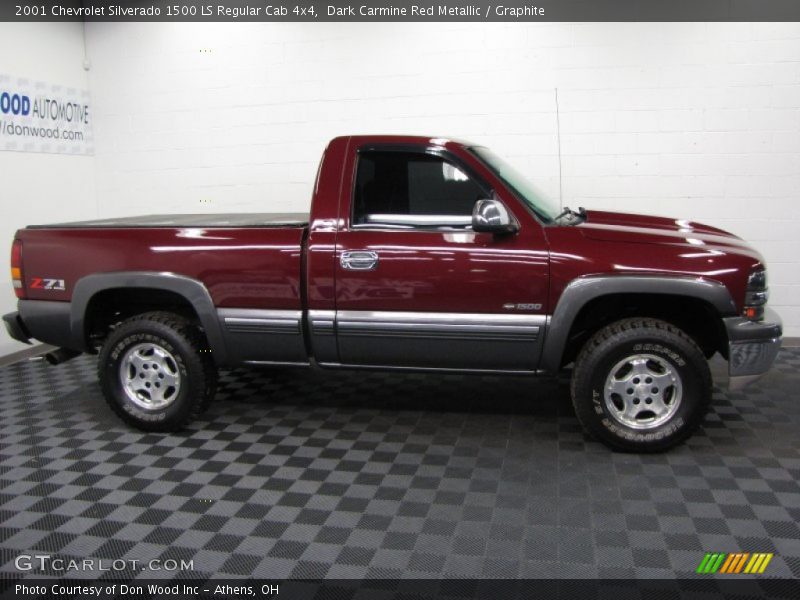Dark Carmine Red Metallic / Graphite 2001 Chevrolet Silverado 1500 LS Regular Cab 4x4