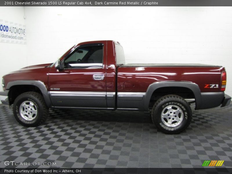 Dark Carmine Red Metallic / Graphite 2001 Chevrolet Silverado 1500 LS Regular Cab 4x4