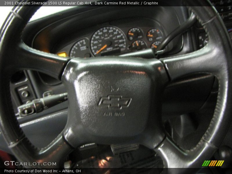 Dark Carmine Red Metallic / Graphite 2001 Chevrolet Silverado 1500 LS Regular Cab 4x4