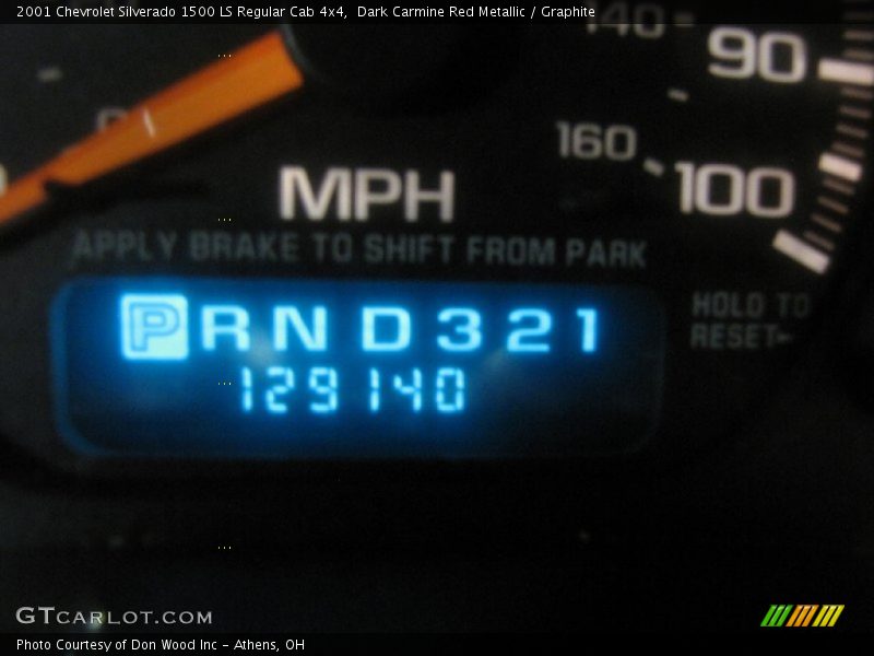 Dark Carmine Red Metallic / Graphite 2001 Chevrolet Silverado 1500 LS Regular Cab 4x4