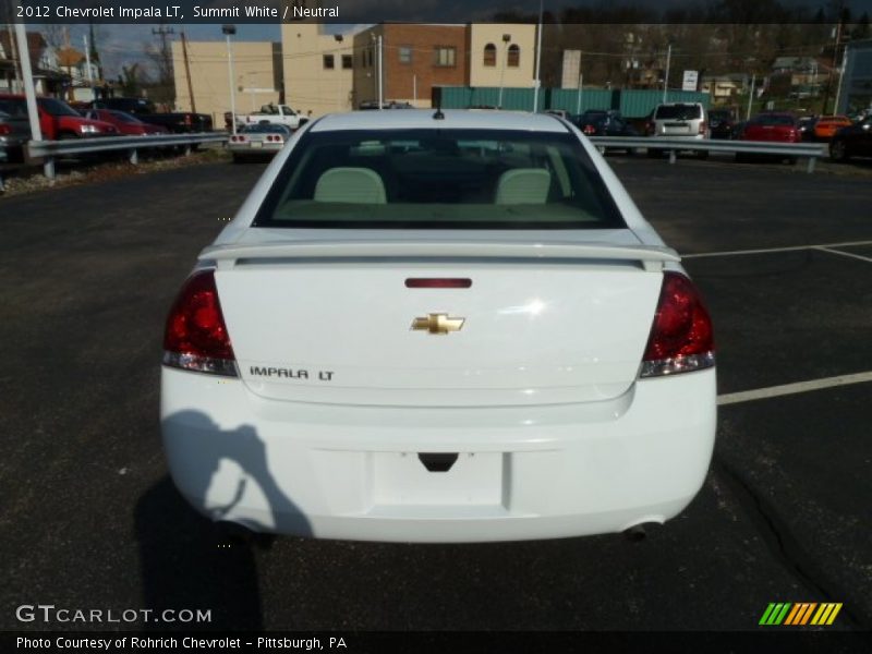 Summit White / Neutral 2012 Chevrolet Impala LT