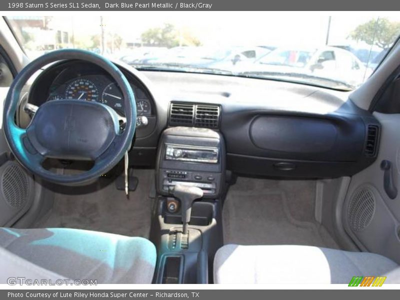 Dark Blue Pearl Metallic / Black/Gray 1998 Saturn S Series SL1 Sedan