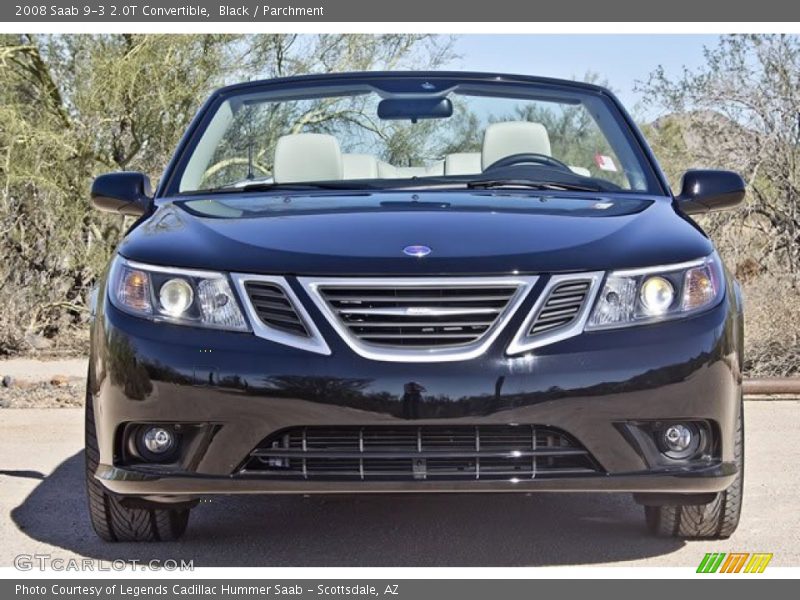 Black / Parchment 2008 Saab 9-3 2.0T Convertible