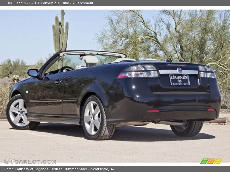 Black / Parchment 2008 Saab 9-3 2.0T Convertible