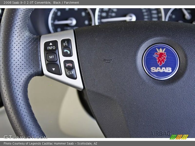 Black / Parchment 2008 Saab 9-3 2.0T Convertible