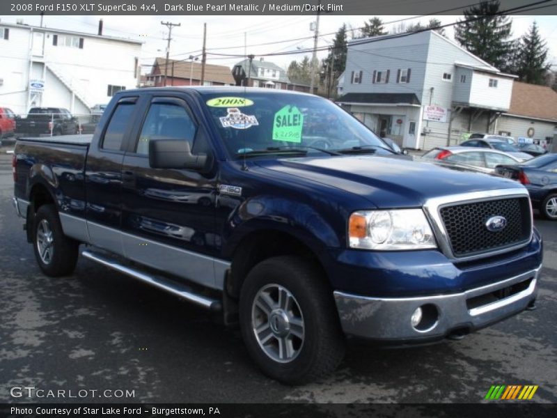 Dark Blue Pearl Metallic / Medium/Dark Flint 2008 Ford F150 XLT SuperCab 4x4