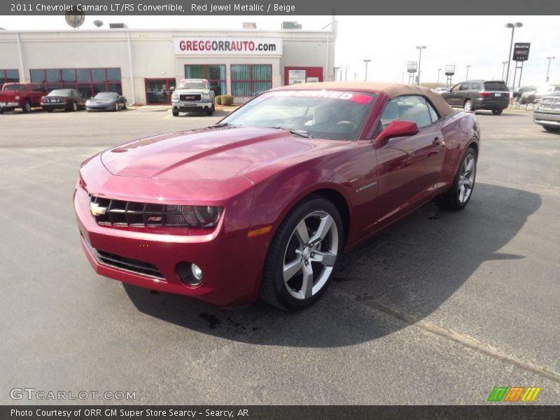 Red Jewel Metallic / Beige 2011 Chevrolet Camaro LT/RS Convertible