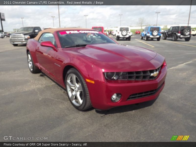 Red Jewel Metallic / Beige 2011 Chevrolet Camaro LT/RS Convertible
