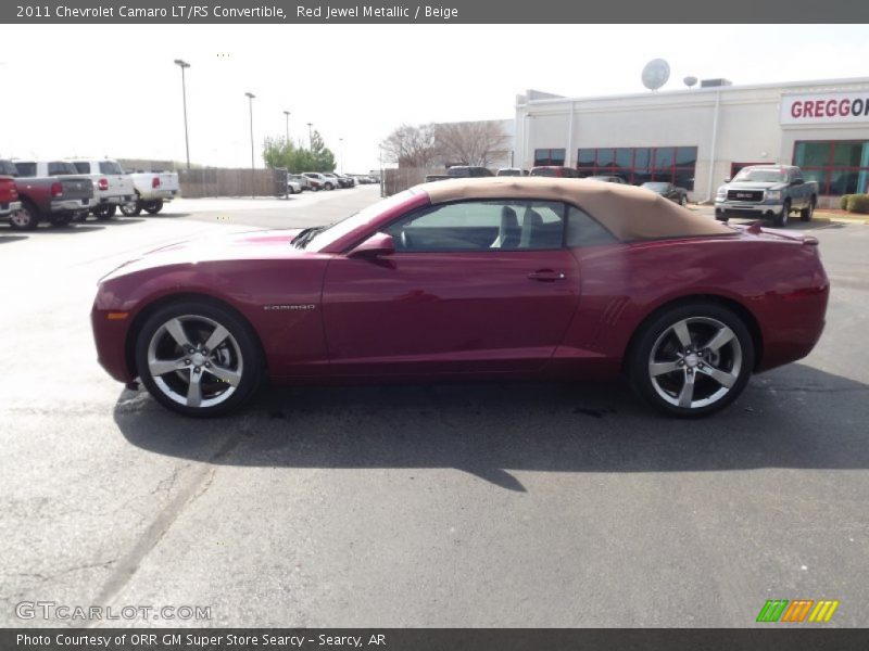 Red Jewel Metallic / Beige 2011 Chevrolet Camaro LT/RS Convertible